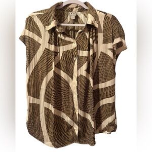 Worthington geometric brown blouse women’s xl